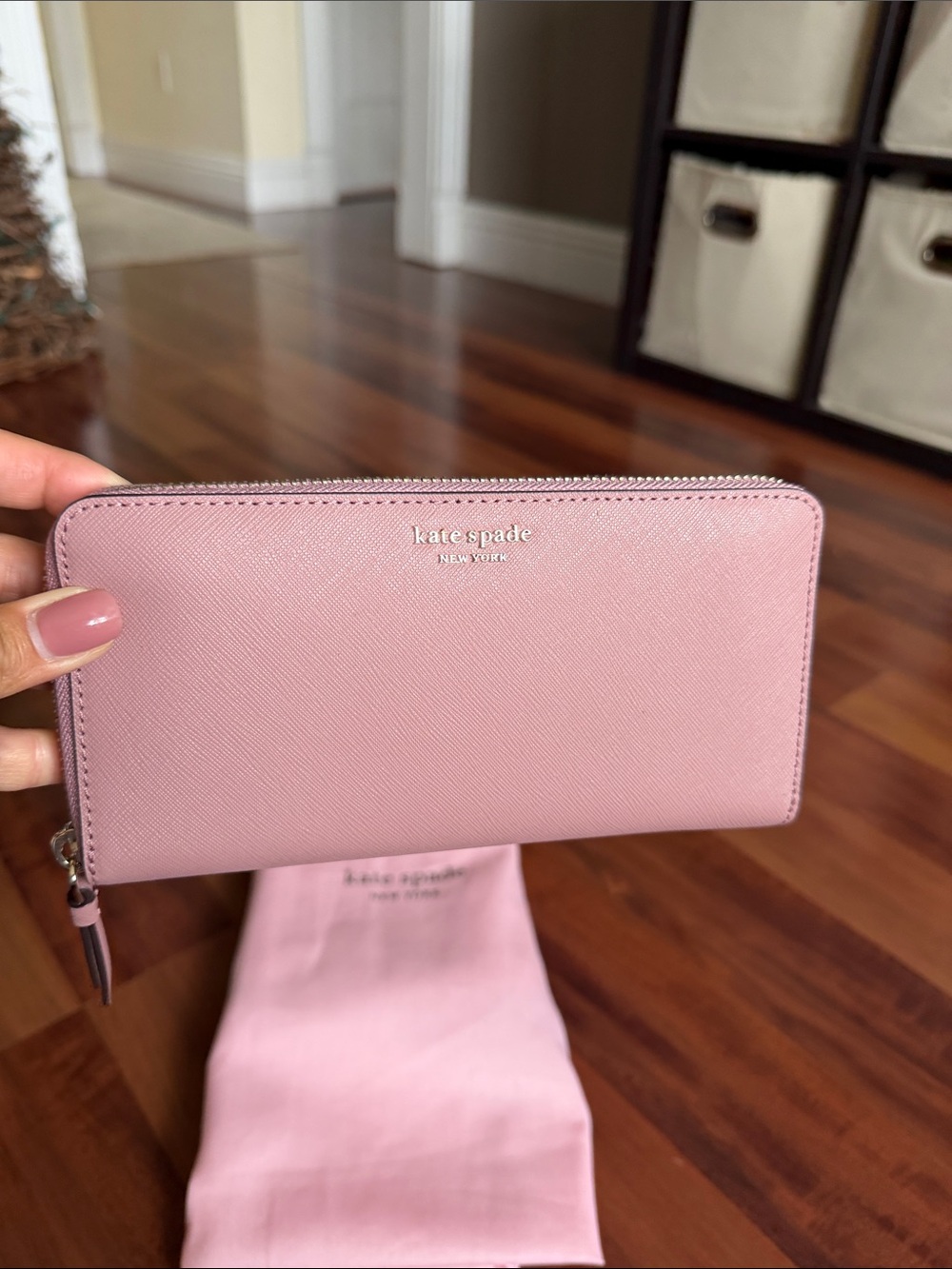 NWOT - Kate Spade Blush Pink Saffiano Zip Wallet